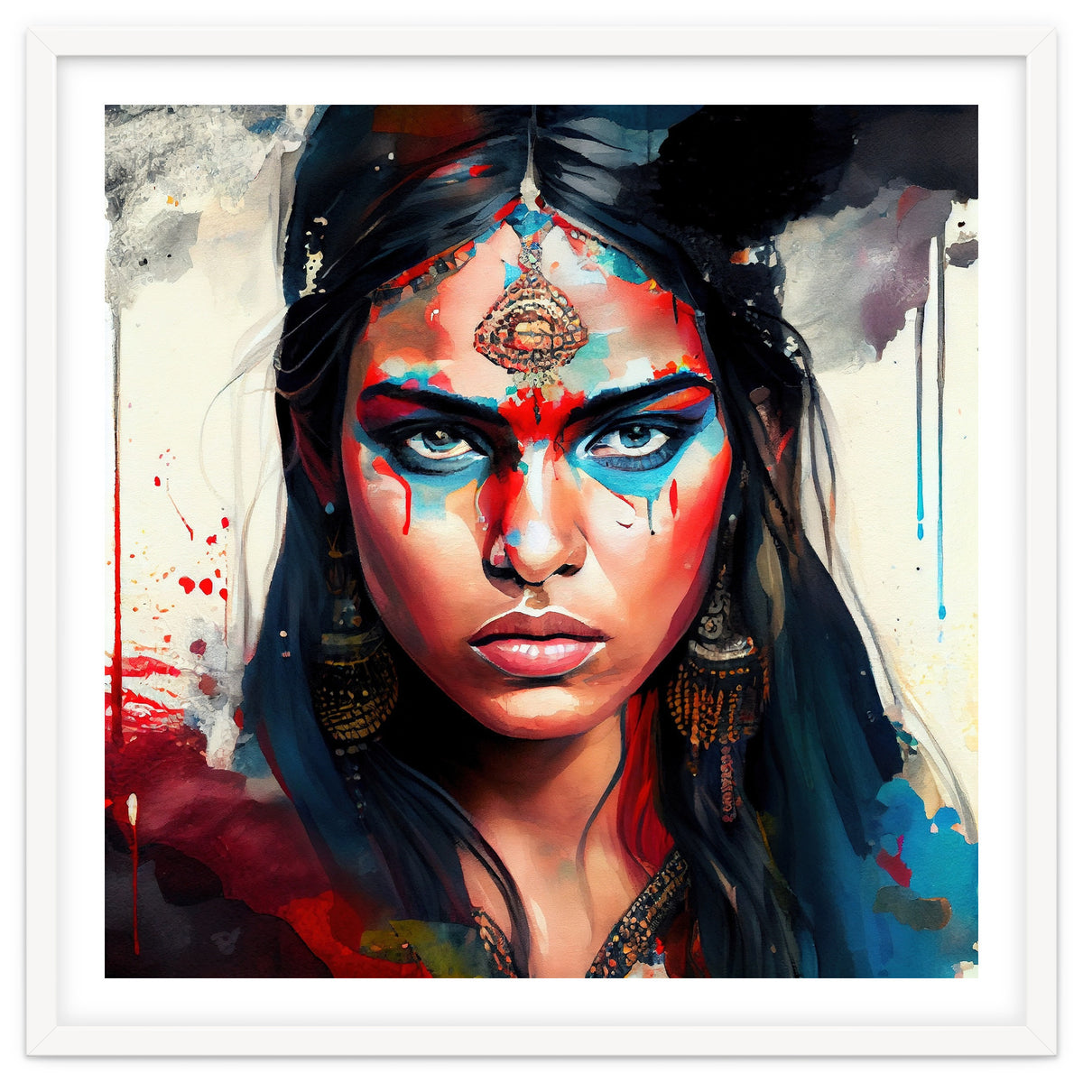 War Paint Hindu Warrior Portrait