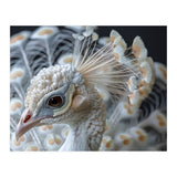 Close Up Albino Peacock Bird Portrait (Print Only) thumbnail