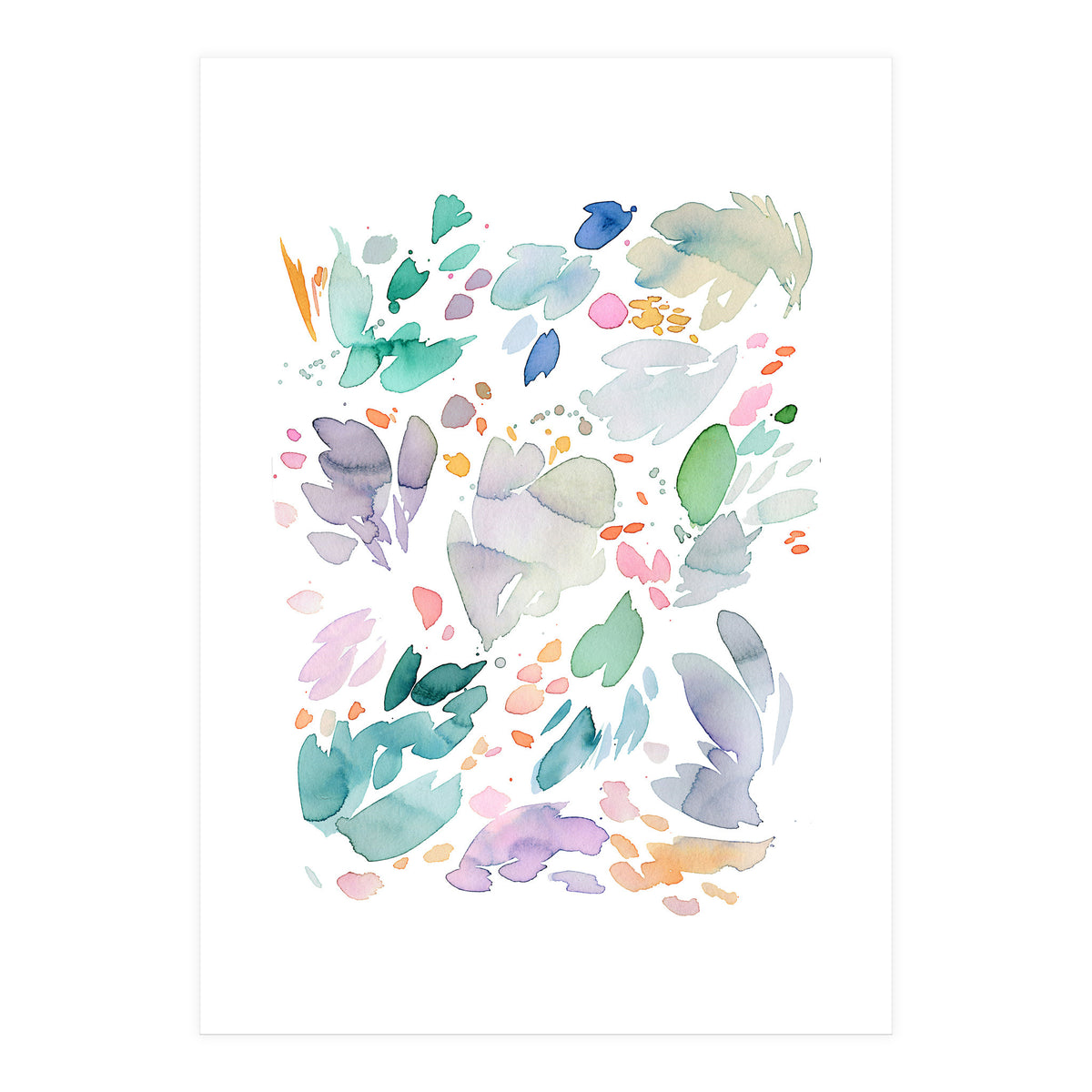 Abstract Watercolor Summer Flowers II (Print Only)