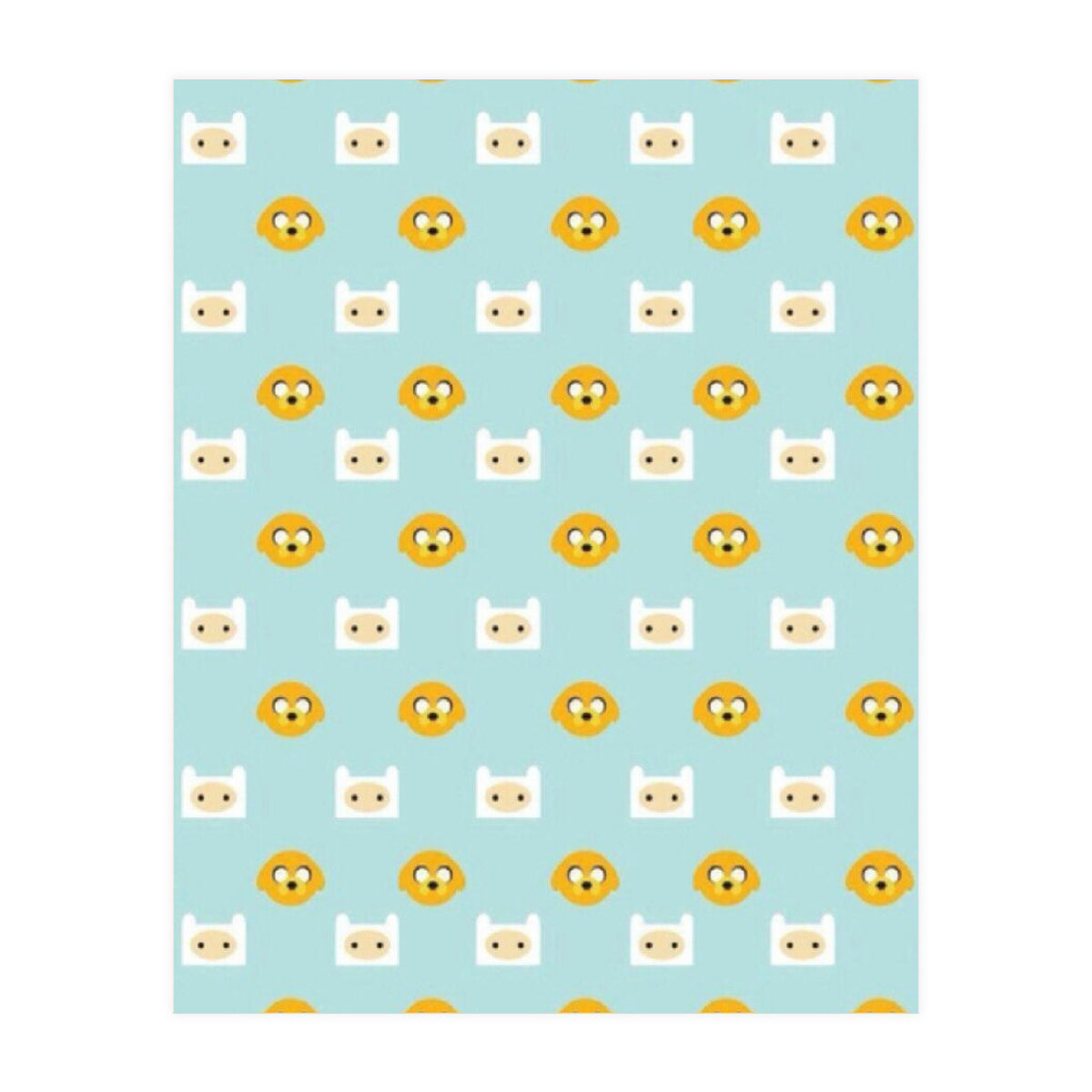 Minimalist Finn And Jake Seamless Cartoon Pattern (Print Only)