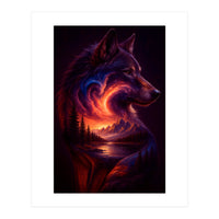 The Nebula Guardian Wolf of the Mountains (Print Only)
