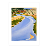 Georgia O’Keeffe – Chama River, Ghost Ranch (1937) | Serene Southwestern Landscape in Bold Modernist Forms (Print Only)