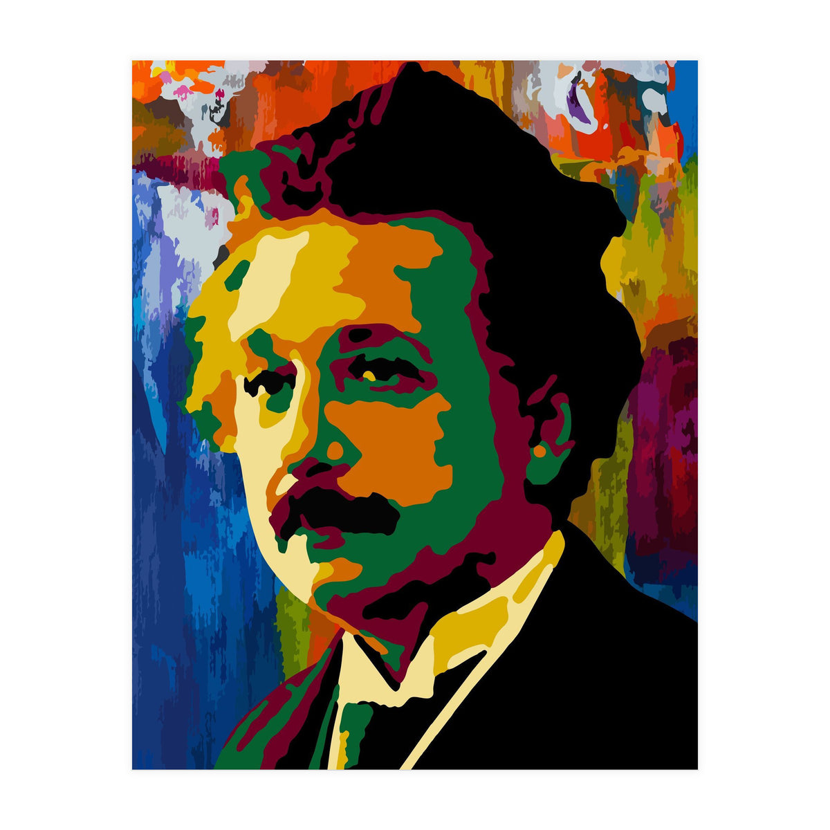 Albert Einstein Colorful Abstract (Print Only)