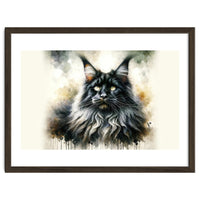 Majestic Long Haired Cat Portrait