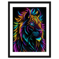 Lion Colored Neon Art