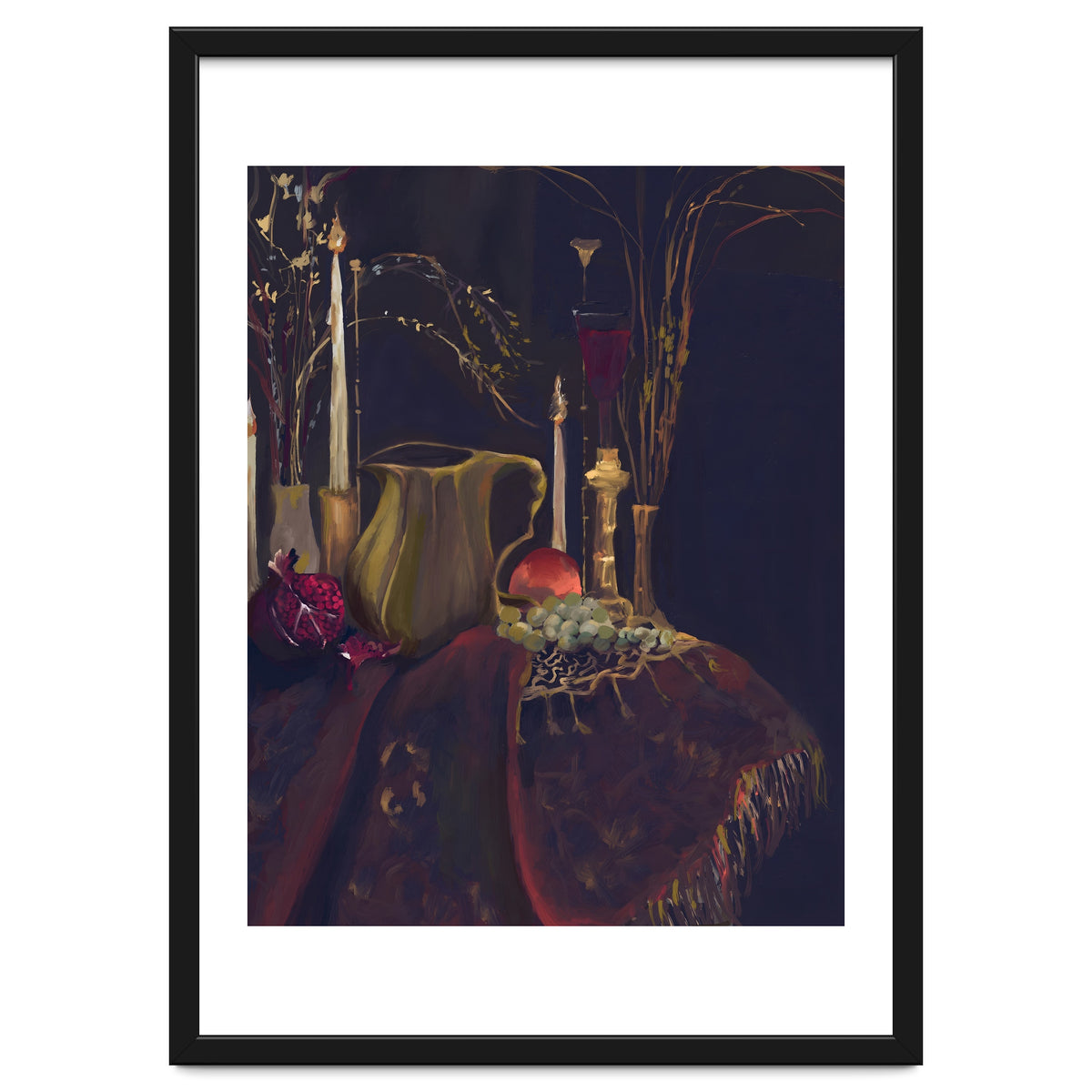 Dark Baroque Table still life moody still life oils