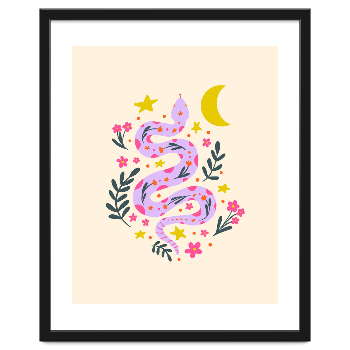 Lunar Snake  - lavander and cream