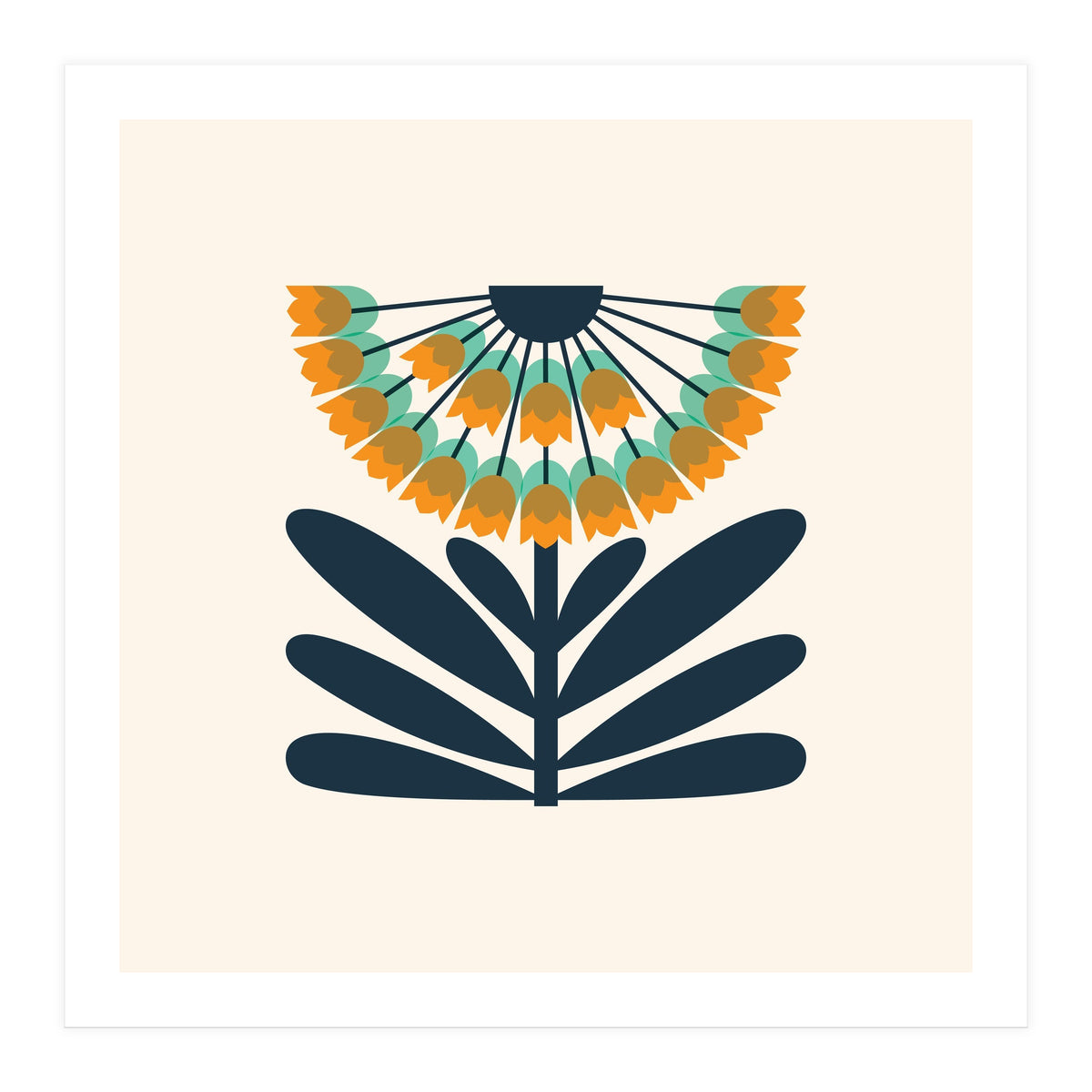 Orange Retro Allium  (Print Only)