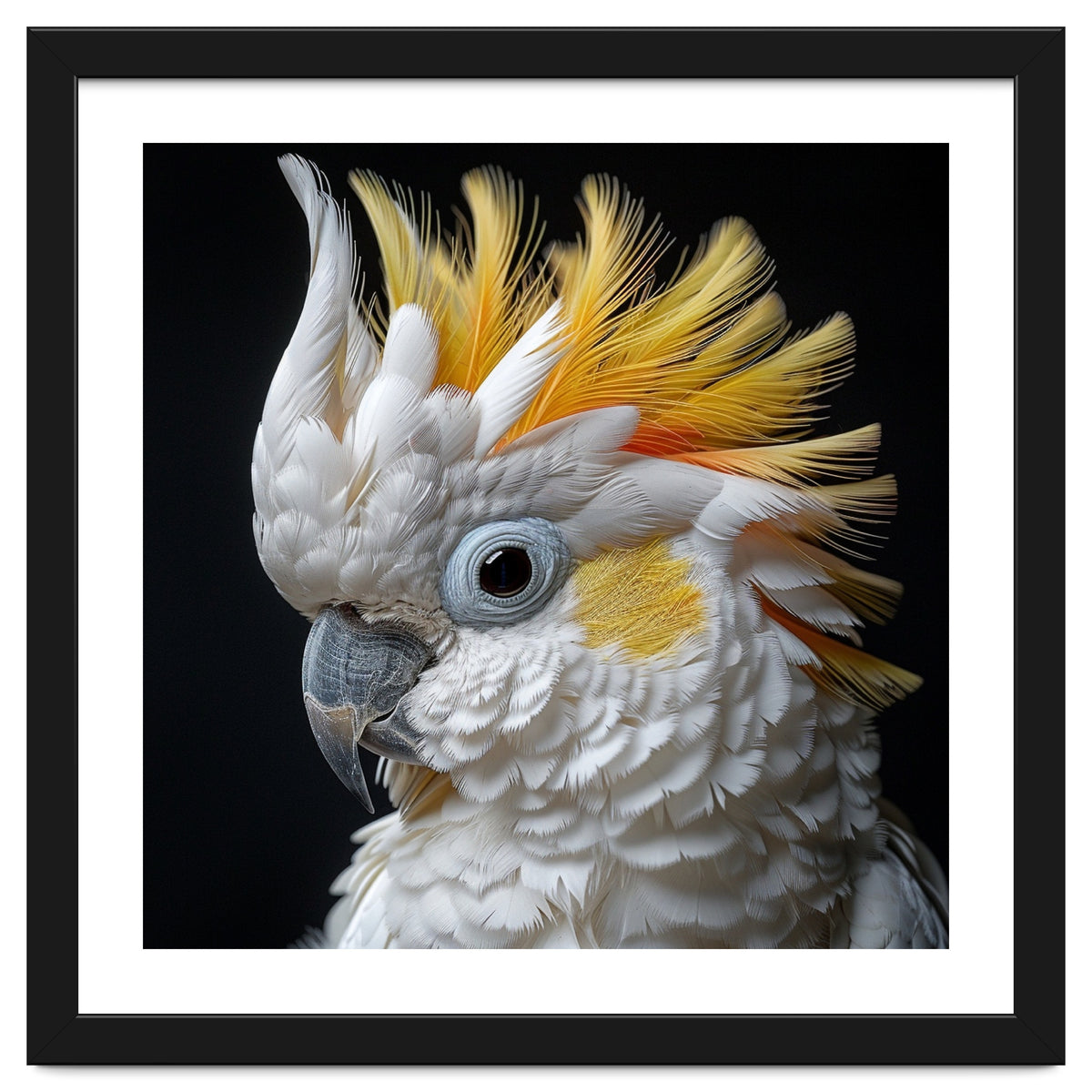 Close Up Cockatoo Portrait Yellow Crested Bird