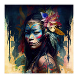 Floral Native Asian Warrior Portrait (Print Only) thumbnail