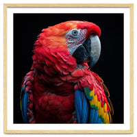 Scarlet Macaw Parrot Close Up Portrait