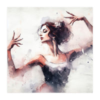 Elegant Ballet Dancer Portrait In Motion (Print Only)