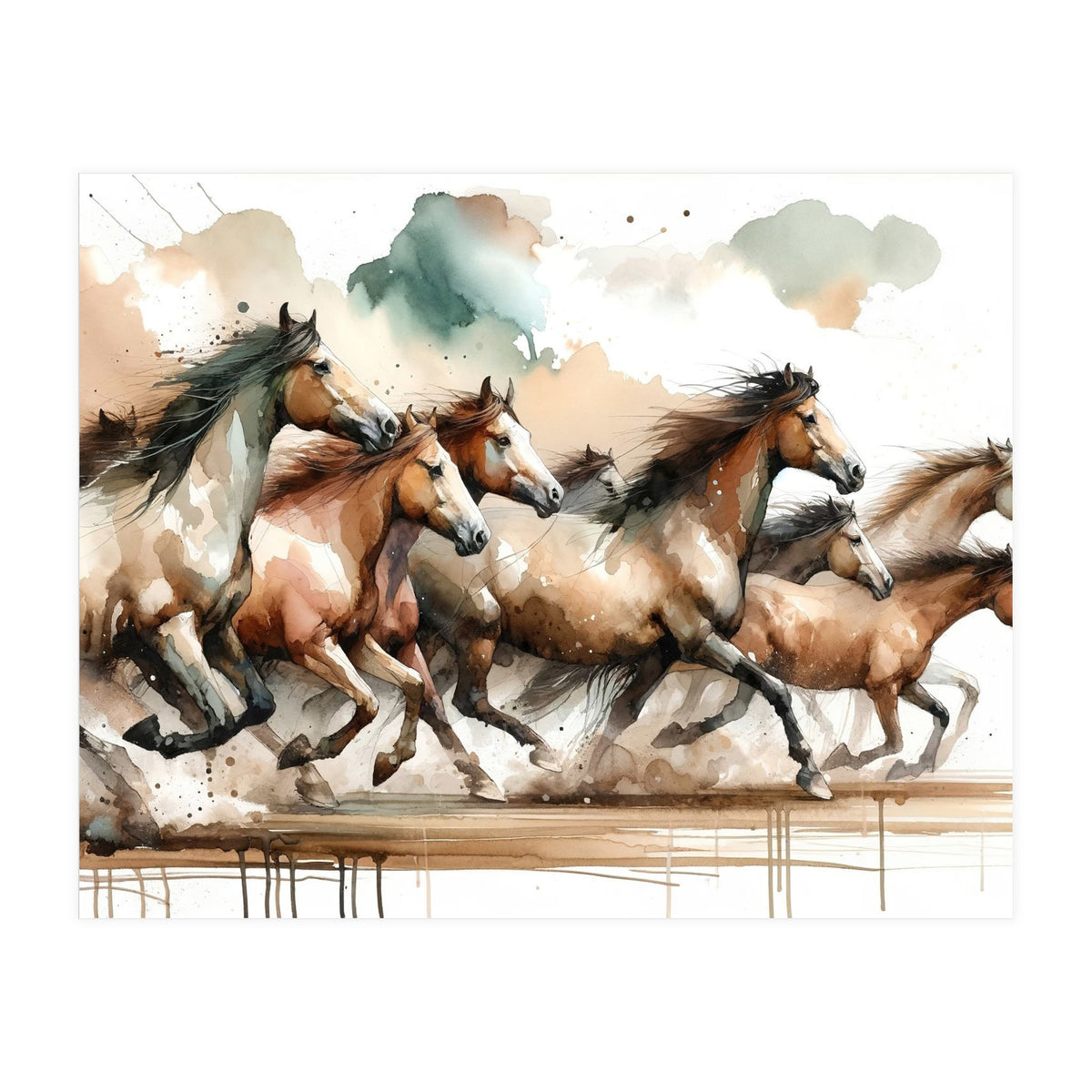Horses Galloping (Print Only)