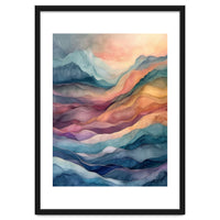 Abstract Fluid Mountain Landscape Art
