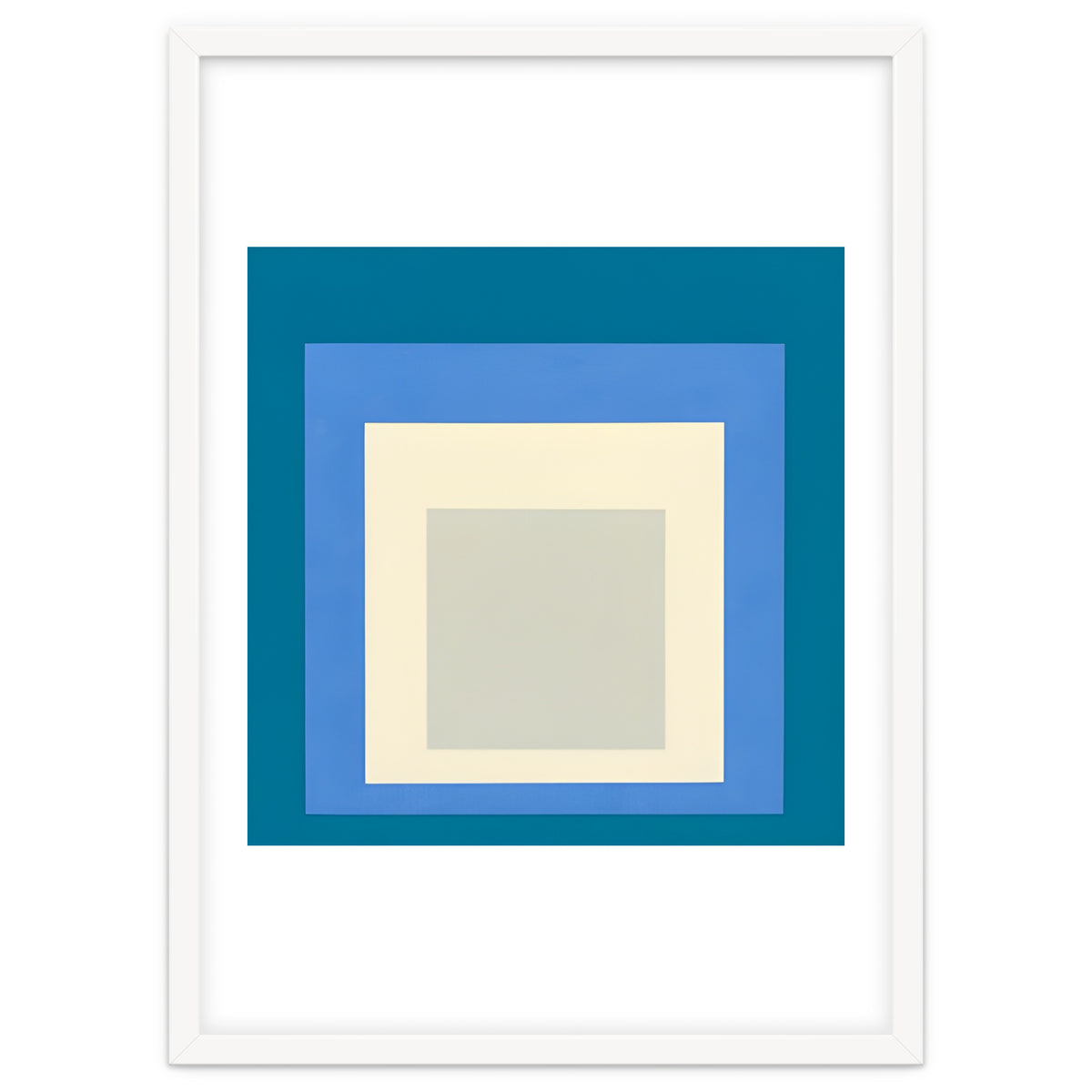 JOSEF ALBERS - HOMAGE TO THE SQUARE: BLUE WHITE GREY