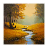 Golden Autumn Forest Path with Winding Creek (Print Only) thumbnail