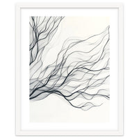 Abstract Black Branching Lines Flowing