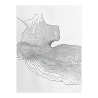 Abstract Black And White Organic Flowing Lines Pattern (Print Only)