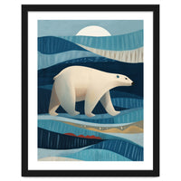 Polar Bear In The Blue Arctic