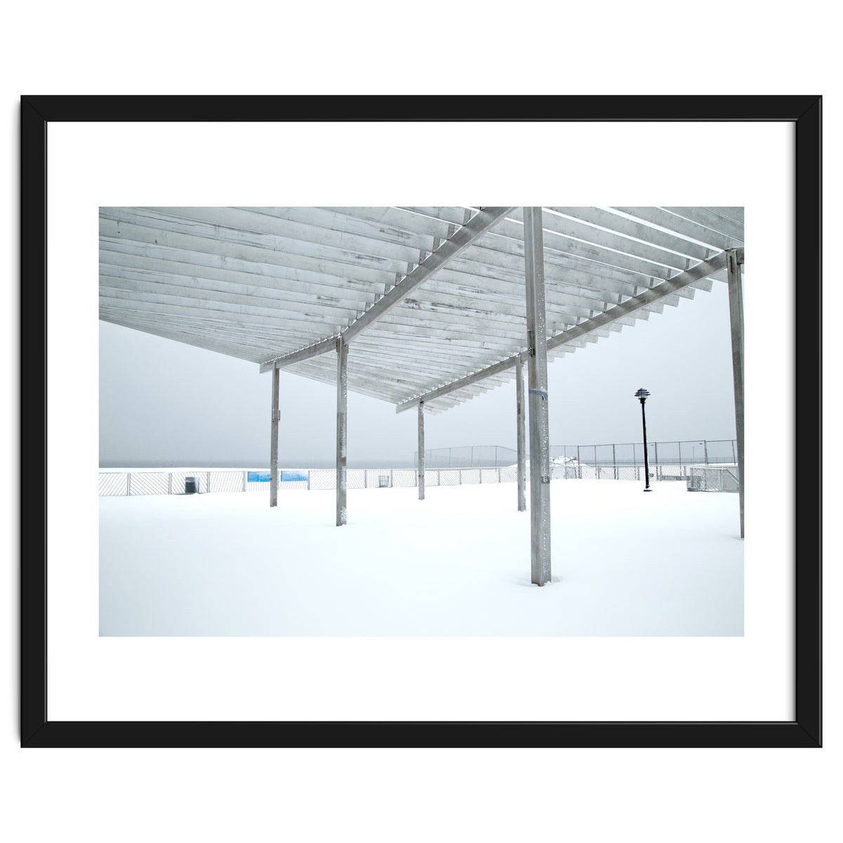 Sunshade site in the winter beach