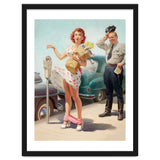 Sexy Pinup Shopping Girl And A Sudden Wind thumbnail
