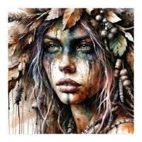 Autumn Leaf Druid Woman Portrait (Print Only)