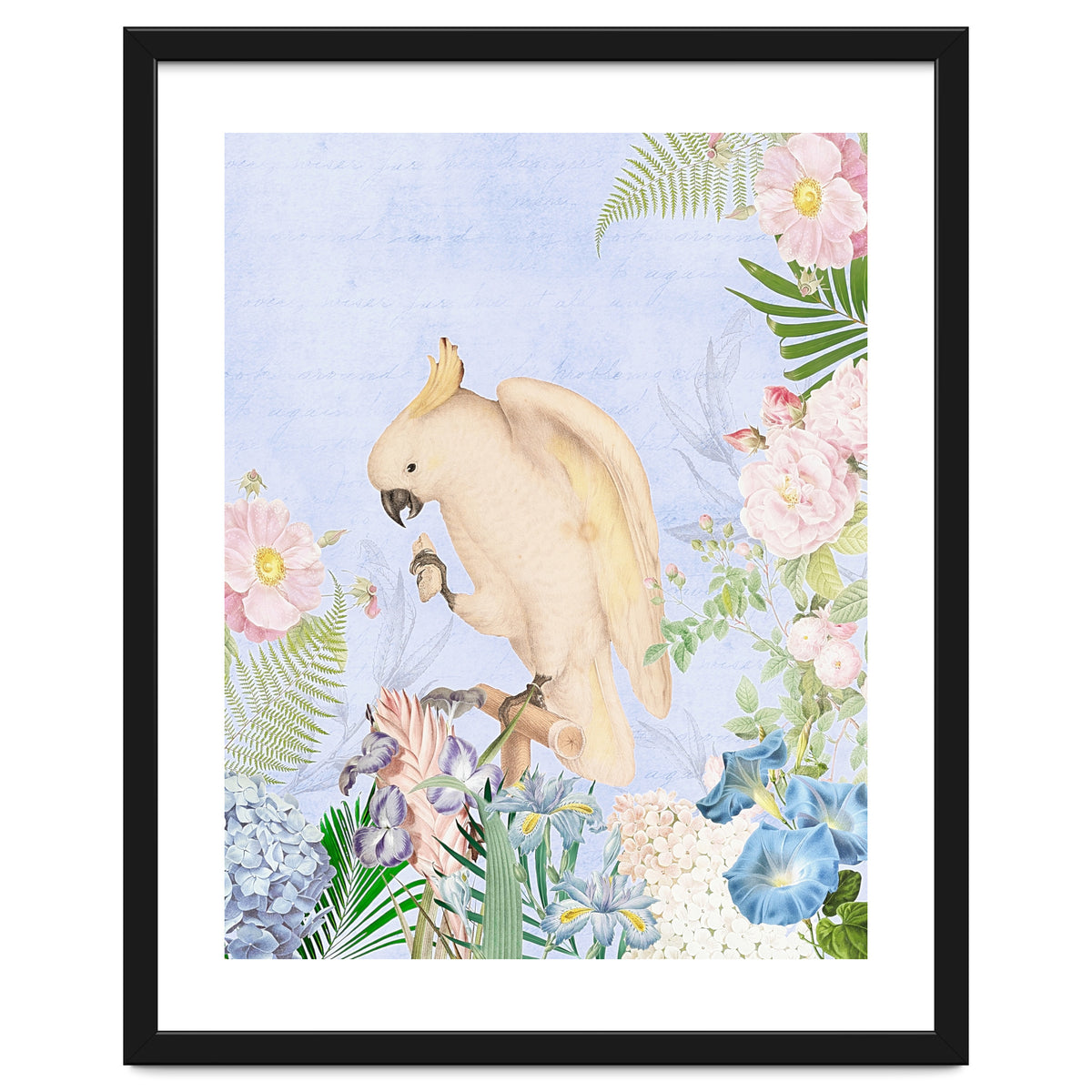 White Cockatoo In Flower Jungle