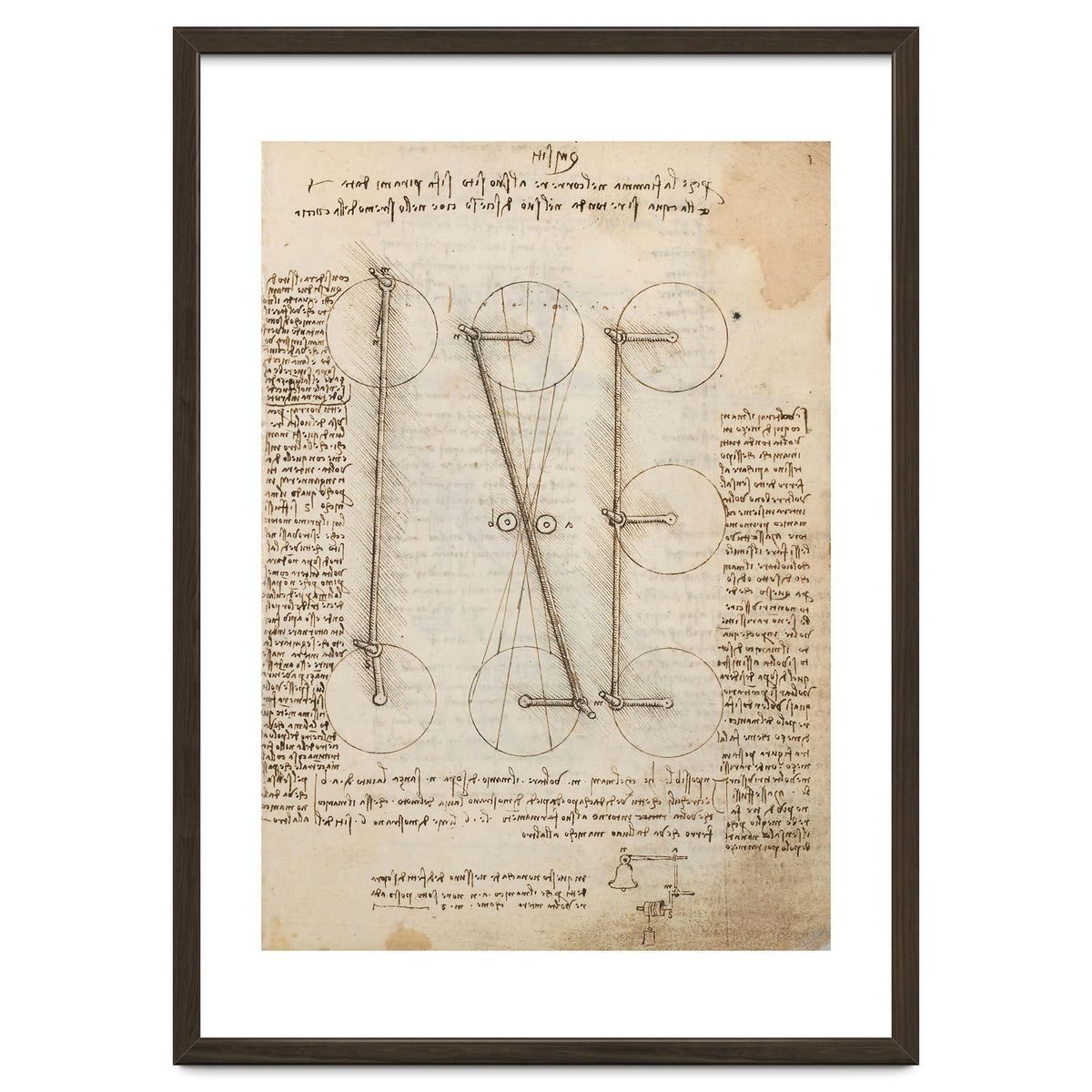 Folio f 1r. Codex Madrid I (Ms. 8937) "Treaty of statics and mechanics", 192 folios with 384 page...