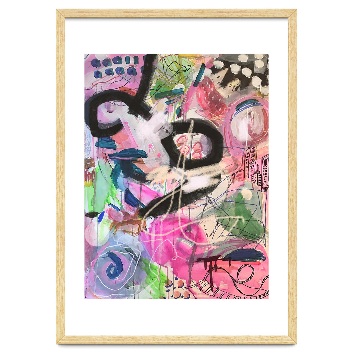 Crazy Town Multimedia Abstract Art Print Large Wall Art Poster Viddy Pop Mood Room