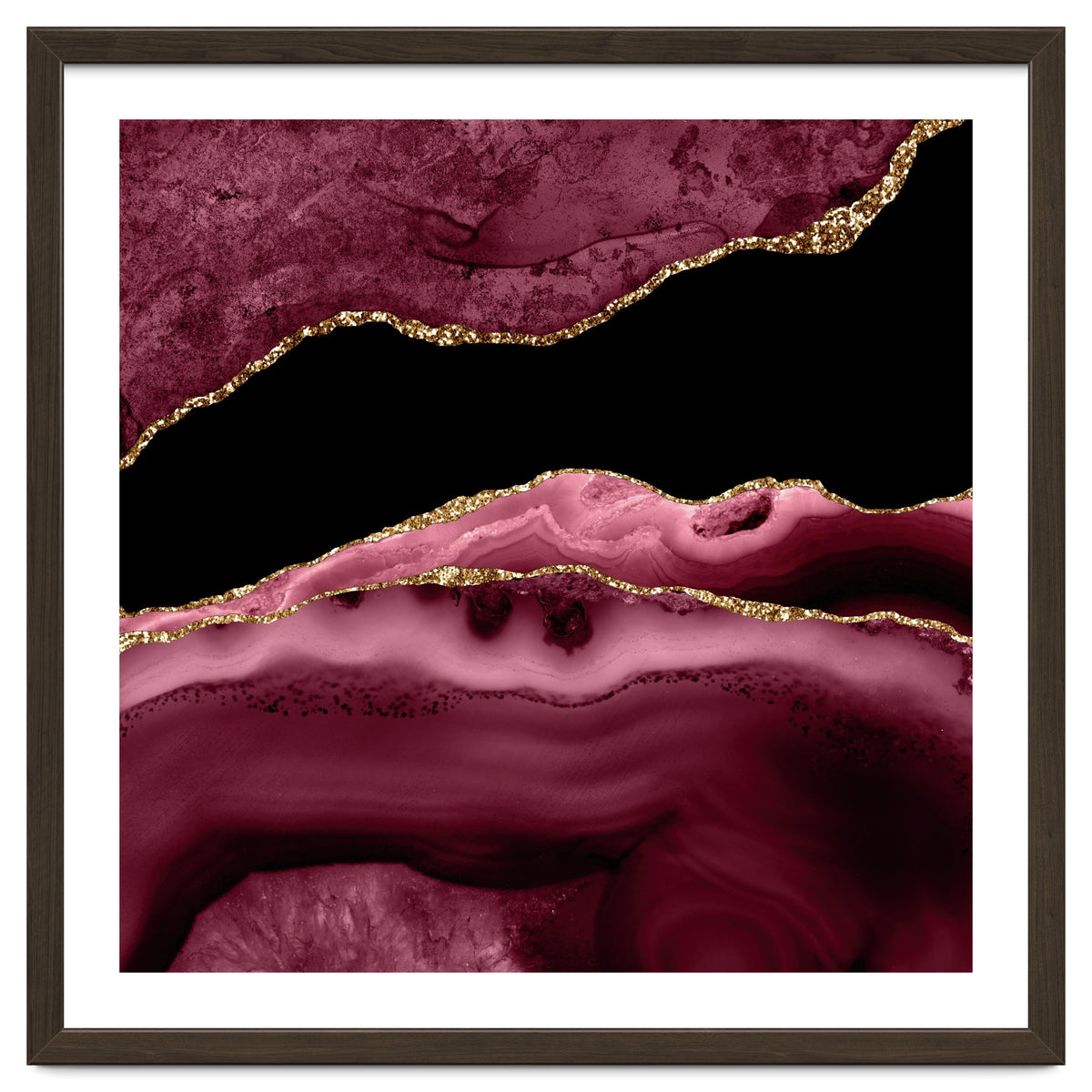 Burgundy & Gold Agate Texture 13