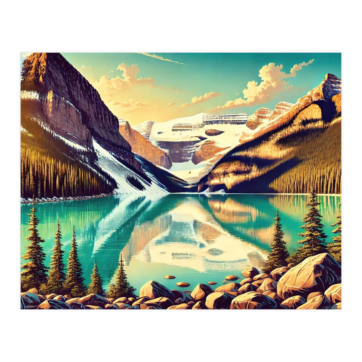 Vintage Lake Louise Banff Poster, Canada (Print Only)