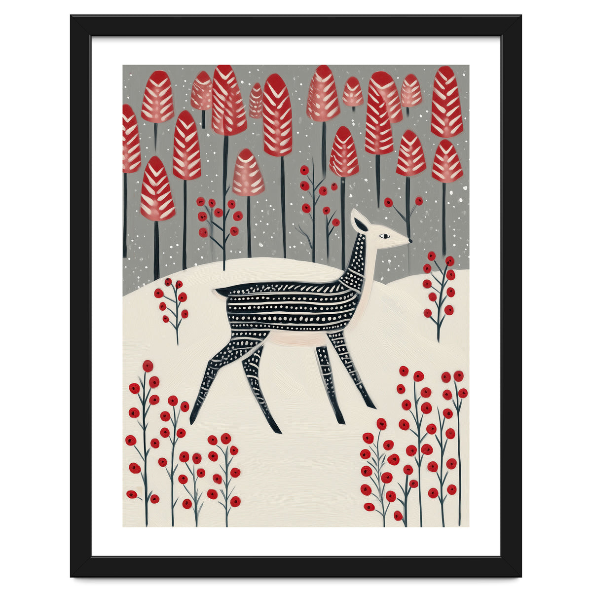 Fawn in a Winter Landscape