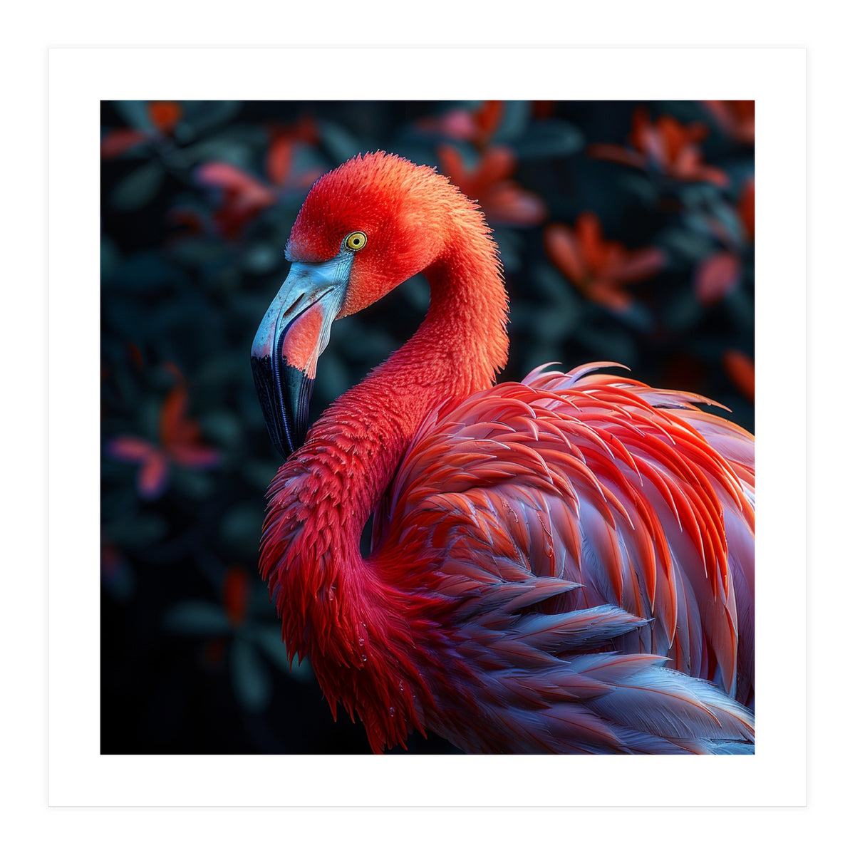 Vibrant Flamingo Bird Profile Majestic Pose (Print Only)