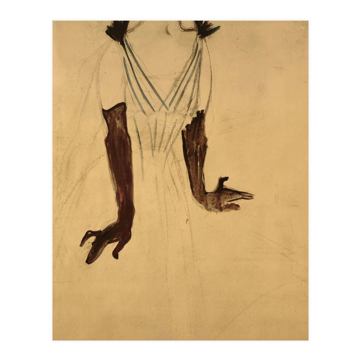 Henri de Toulouse-Lautrec / 'Yvette Guilbert', 1894, 186 x 93 cm. (Print Only)