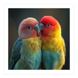 Lovebirds Perched Together Vivid Colors (Print Only) thumbnail