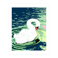 Self Reliance, Swan Birds Painting, Self Esteem Self Love Positivity, Proud Freedom Independence Wildlife Animals (Print Only)