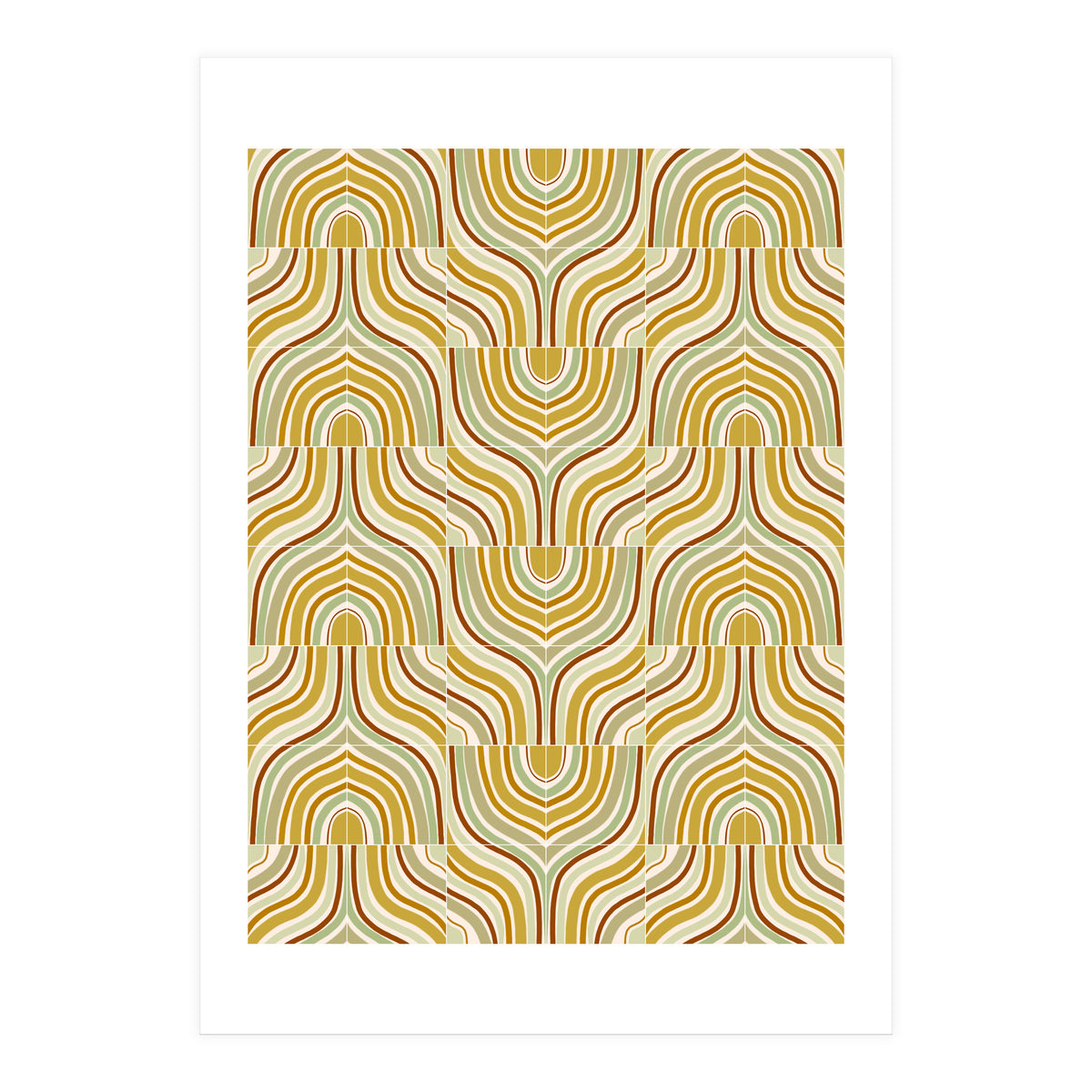 Ochre Marbled Tiles (Print Only)
