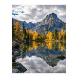 Golden Autumn Reflection: Majestic Mountain Wilderness Landscape (Print Only) thumbnail
