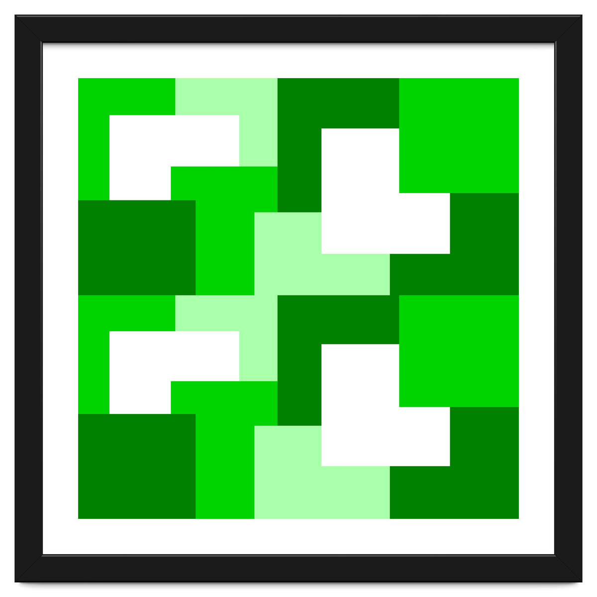 Green Abstract Square Tiles