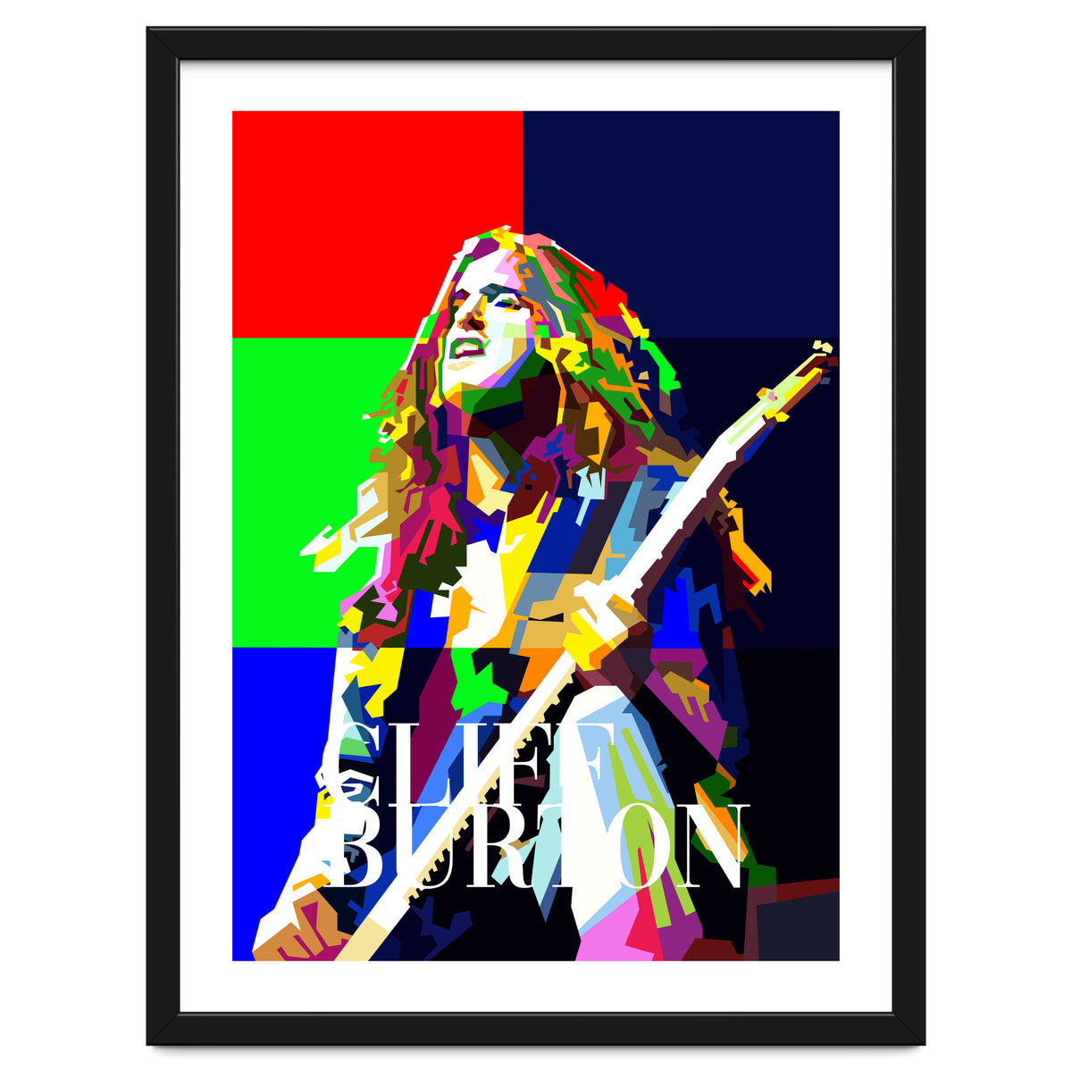 Cliff Burton Heavy Metal Bass Pop Art WPAP