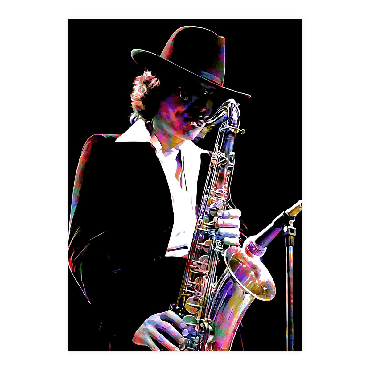 Gato Barbieri  Argentine Jazz Saxophonist Colorful Art (Print Only)