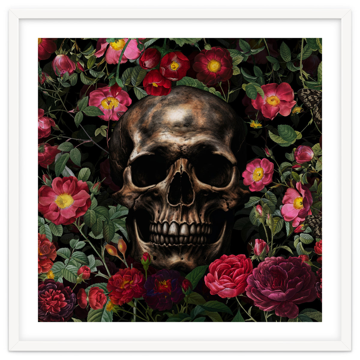 Baroque  Skull And Roses Night Garden 1