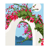 Bougainvillea Arch, Greece Santorini Architecture Travel, Summer Botanical Nature Bohemian, Eclectic Boho (Print Only) thumbnail