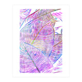Pink Banana Leaves | Tropical Botanical Jungle | Ultraviolet Purple Nature Plants | Eclectic Forest (Print Only) thumbnail