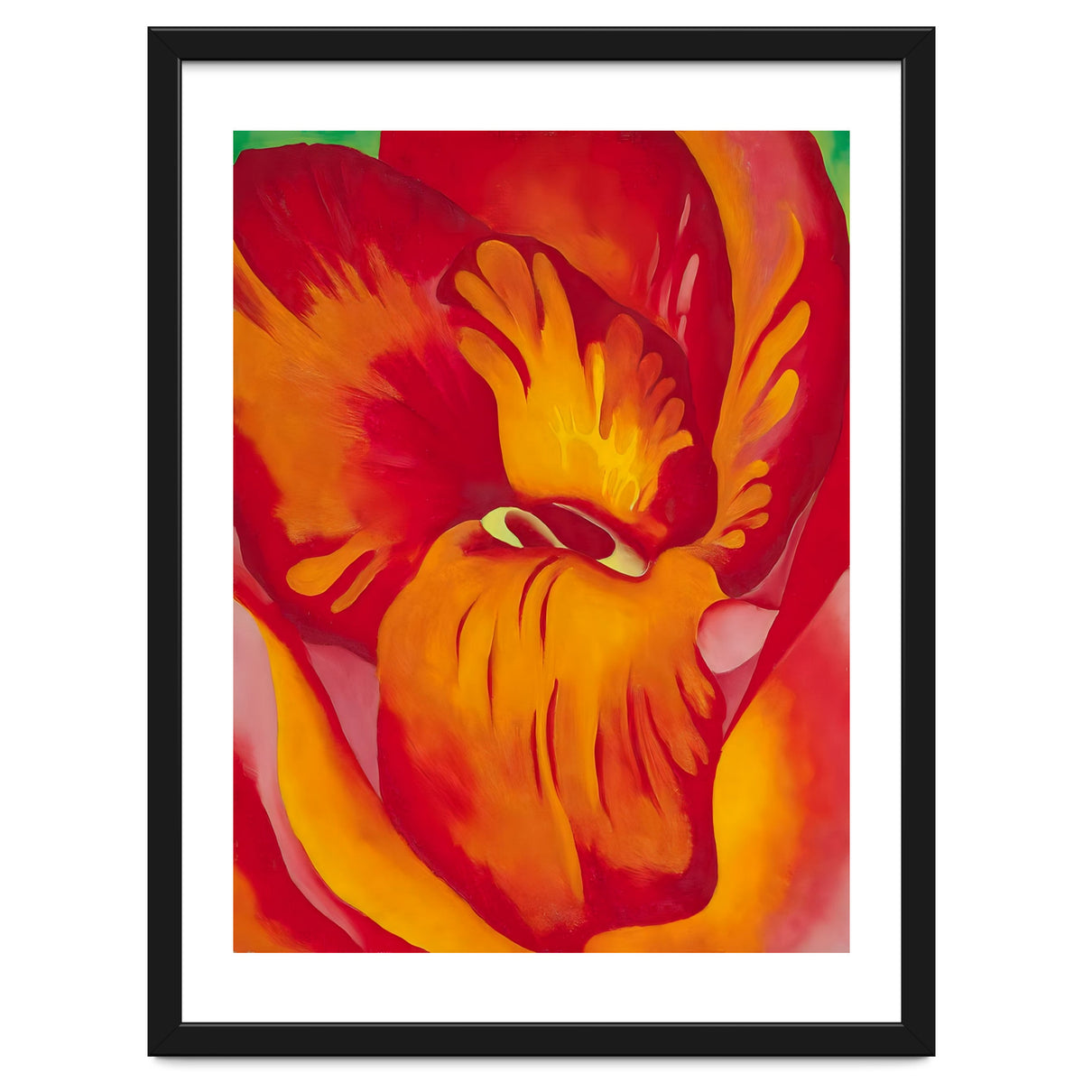Georgia O’Keeffe – Canna Red and Orange (1926) | Vibrant Modernist Floral Painting in Bold Organic Forms