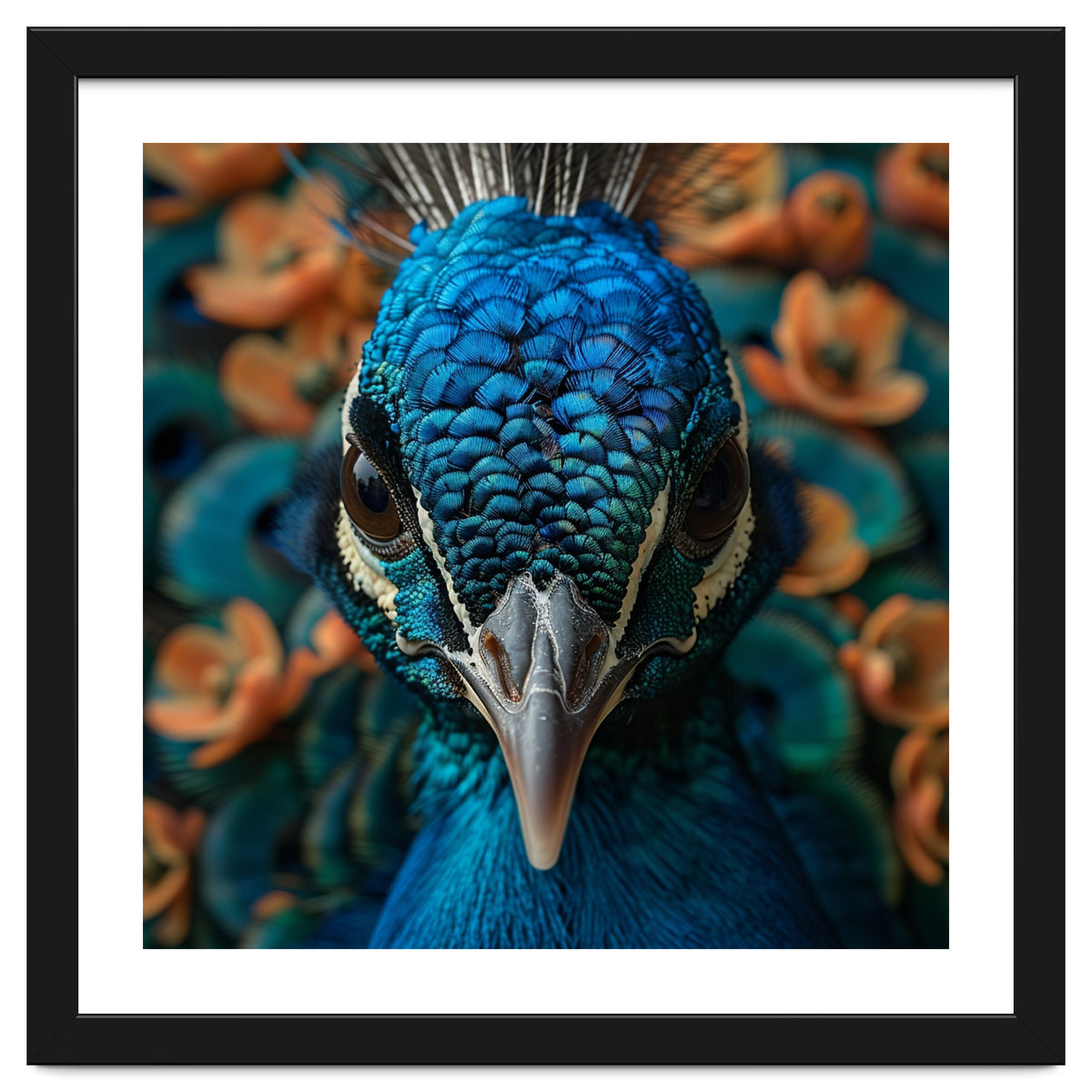 Close Up Portrait Of A Peacock Head