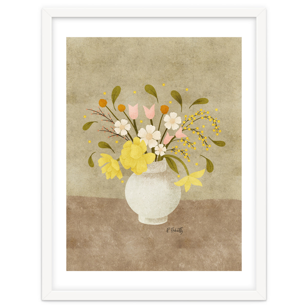 Spring Vase Of Tulips