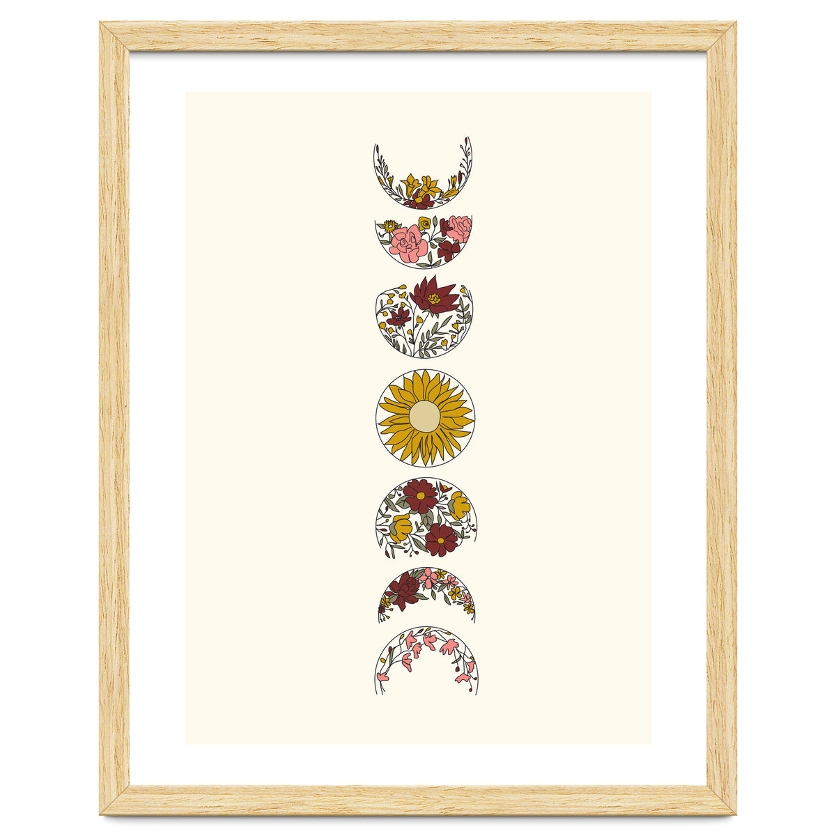 Floral Phases Of The Moon