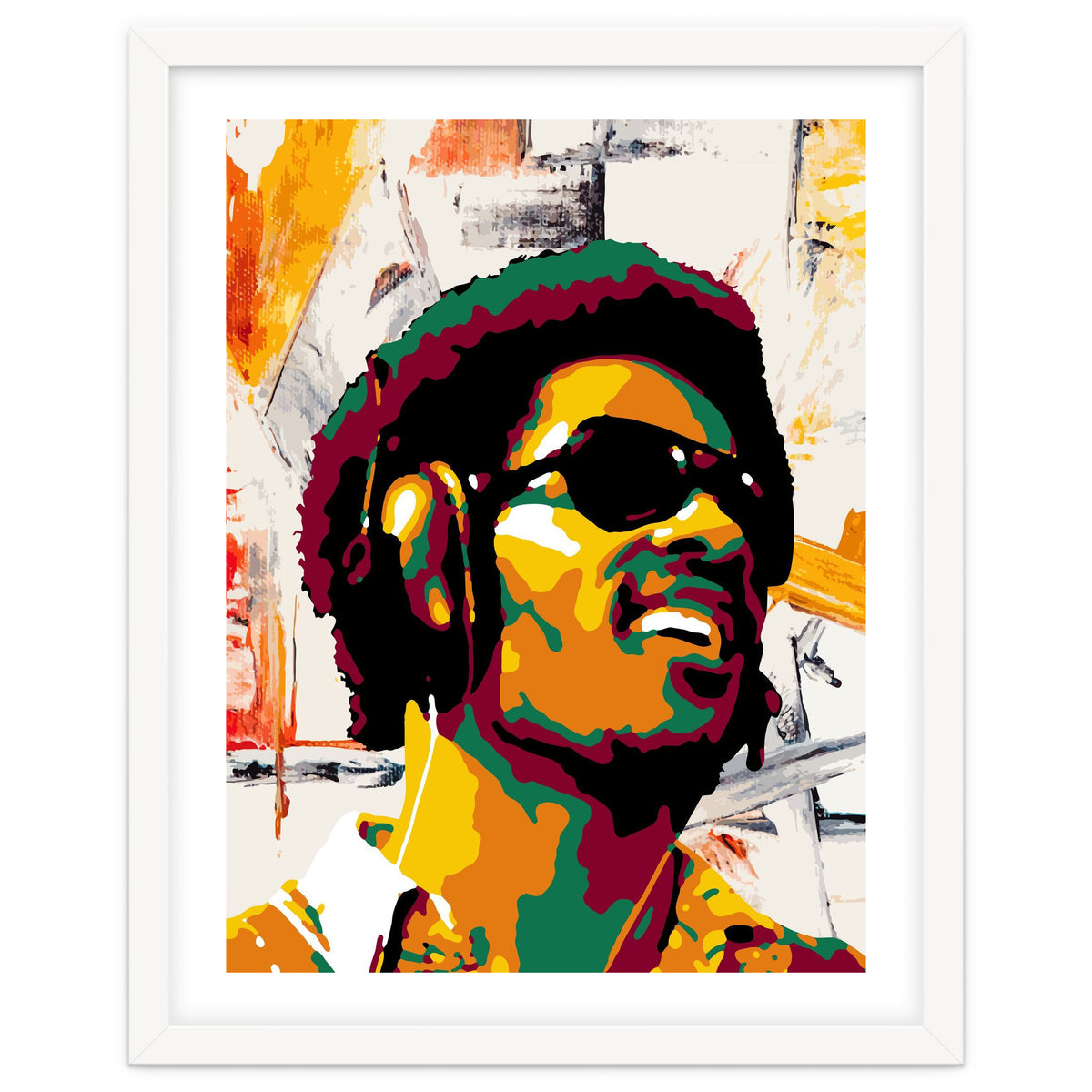 Stevie Wonder Colorful Abstract Retro Art