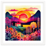 Folk Sunset Over Mountain Lake thumbnail